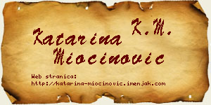 Katarina Miočinović vizit kartica